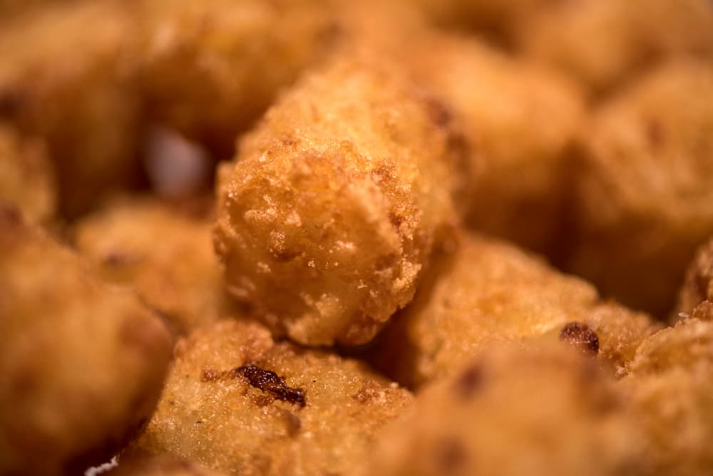 closeup of tater tots