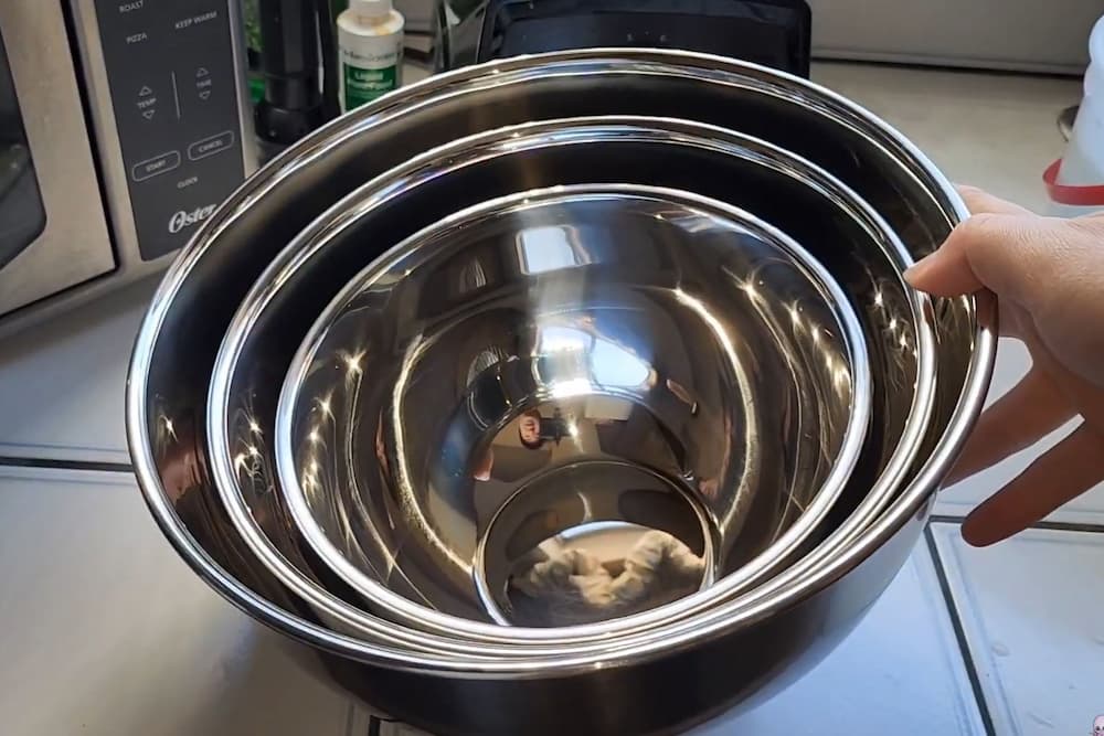 set of stainless steel mixing bowls